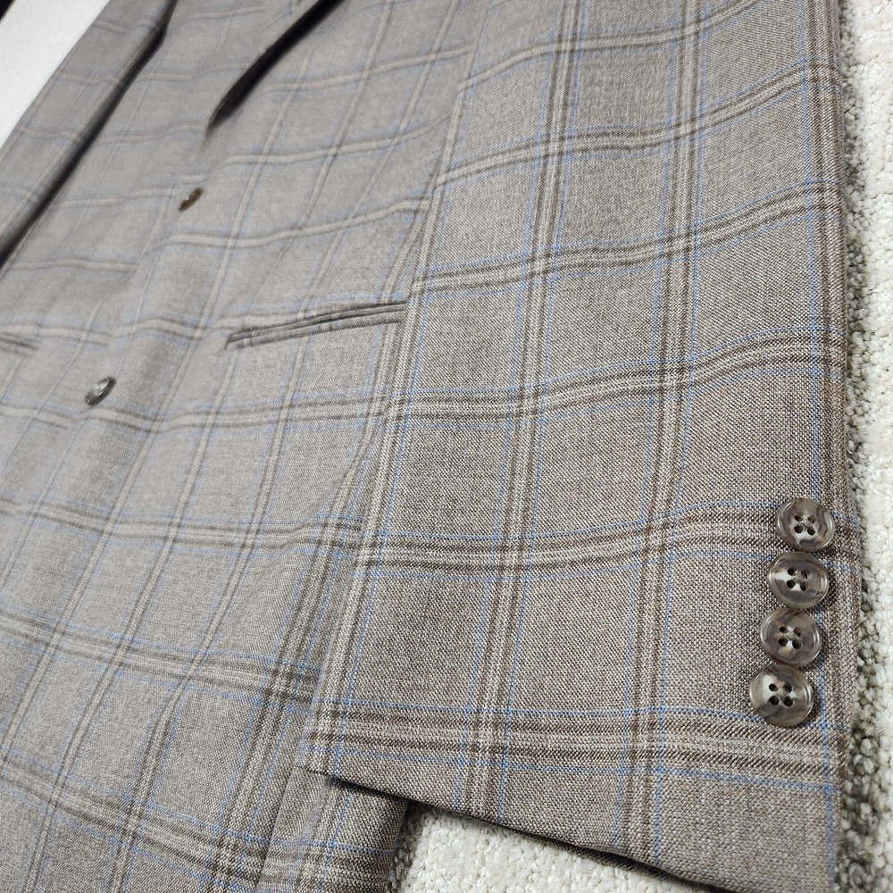 Jos A Bank Blazer Men 40 Long Plaid Traveler Plaid Tailored Fit Modern Slim
